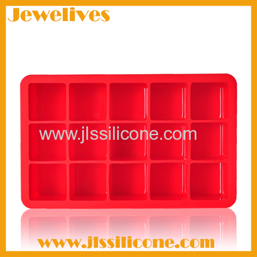 BPA FREE silicone ice cube tray with 15 cavitives hot selling