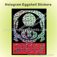 Custom Screen Silk Printed Self Adhesive Hologram Destructible Vinyl Eggshell Graffiti Stickers with Poker Style Printed