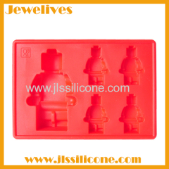 Silicone lego men ice cube tray 5 cavitives