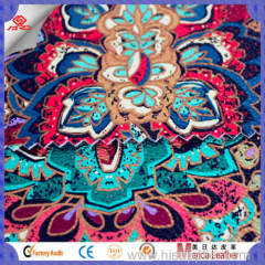 Colorful flower printed glossy leather for garment