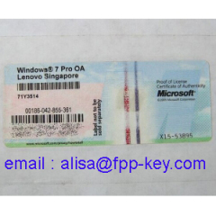 Win 7 coa label ,x15 version ,Original oem coa license