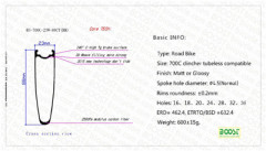 cheap road bike 700C 88mm depth 23mm width carbon road bike clincher rim tubeless compatible