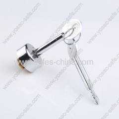Mechanical key lock with cross type lock cylinder for electronic hotel safe box