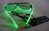 Green Full Frame Lighting EL Wire Sunglasses With DC 3V 2AA Battery Inverter