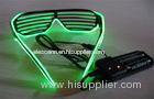 Green Full Frame Lighting EL Wire Sunglasses With DC 3V 2AA Battery Inverter