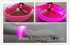 Nylon Pink LED Flashing Bracelet , Men LED Running Bracelet For Outdoor Sport