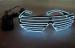 Shutter Shades White Color El Wire Sunglasses Controlled By 2 CR2032 Battery