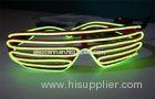 Super Bright Yellow Light Up Shutter Shade El Wire Sunglasses For Men / Women