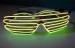 Super Bright Yellow Light Up Shutter Shade El Wire Sunglasses For Men / Women