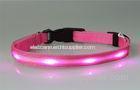 Comfortable Pink LED Flashing Pet Collar Safety Necklace / Light Up Collars For Dogs