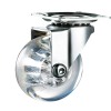 caster wheel transparent PC+PU furniturer caster 2&quot;swivel top plate chrome plated-TAIYADA Caster Manufacturer