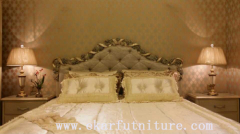 Wood bed bedroom sets neo classic style