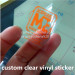 logo printing CMYK/Pantone color clear labels