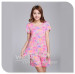 Apparel & Fashion Underwear & Nightwear Pajamas Water printing ladies bamboo fiber short sleeves shorts Summer