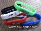 Green Silicone 32GB Wristband USB Flash Drive With Customized Logo Print