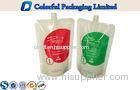 Water / Juice / Oil Stand Up Pouch With Spout , Foil lined food packaging pouches