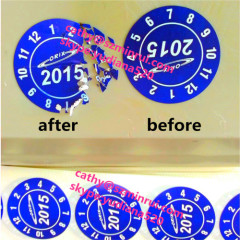 custom dia35mm round destructible date warranty stickers sheets