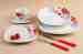 20 PCS White Porcelain Square Dinnerware Sets with Decal