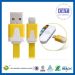C&T Wholesale accessories Smile Face SYNC Flat Cord Charger led light cable micro usb