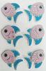 Handmade Cute fish Fuzzy PET 3D Dimensional Stickers For Notebook OEM