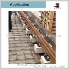Tram railway fastening system