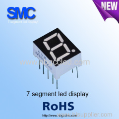 0.39 "amber color single 7 segment LED display manufacturer with black surface ROHS compliant