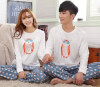 Cotton Couple Winter Pajama Cartoon white Long Sleve Home Wear