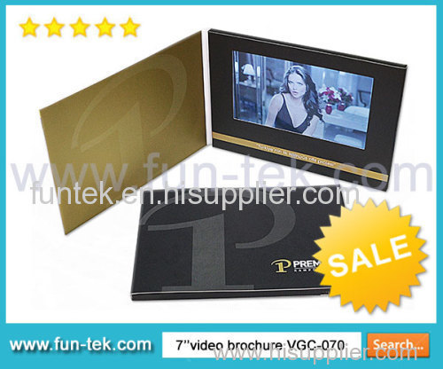 Color Touch Screen 7 inch LCD Video Brochure Advertising Card for Promotions