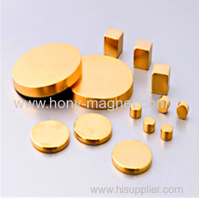 Gold Coating Neodymium Magnetic Disc Magnet