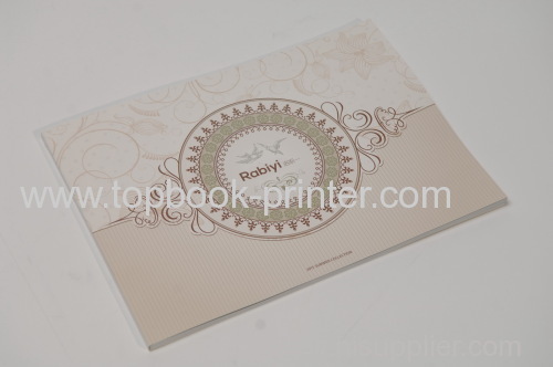 Landscape die cut gold stamping cover design soft cover book with die-cut window