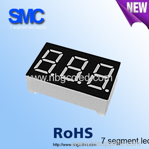 7 Segment LED Display 3 Digit 0.36 inch blue