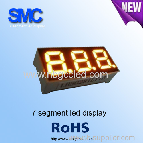 3 digit led display 0.4 inch amber color for instrumentation
