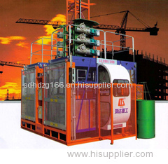 Customized Painted Building material Hoist Twin Cage Hoist(Middle speed) with CE and ISO9001 Approved Electric