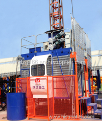 1t double cage building hoist construction elavator CE certification cargo freight lifting building material 1000 kg