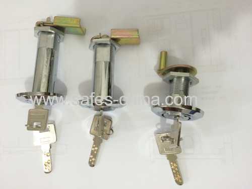 Fireproof safe box cylinder lock with 98mm length lock body and brass keys