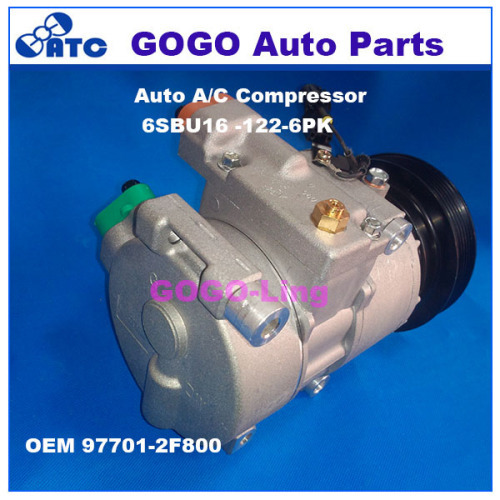 GOGO 6SBU16 Auto A/C Compressor for KIA CERATO SPECTRA OEM : 97701-2F800