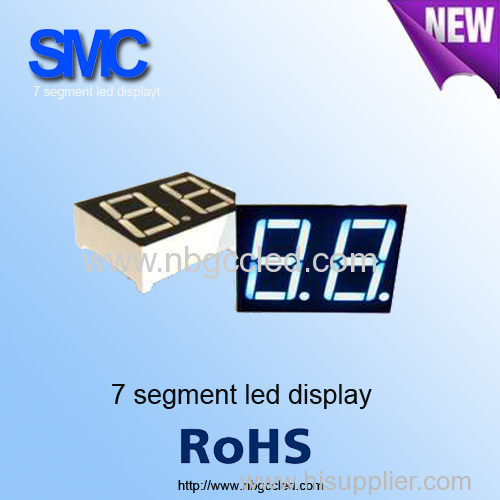 0.39" dual digit blue color straight segment LED display