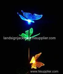 Cixi landsign solar light factory with BSCI and ISO9001 certified solar butterfly stick light