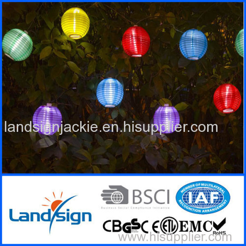 Cixi landsign solar light factory with BSCI and ISO9001 certified solar string lights