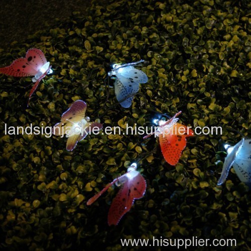 Cixi landsign solar light factory with BSCI and ISO9001 certified butterfly string lights