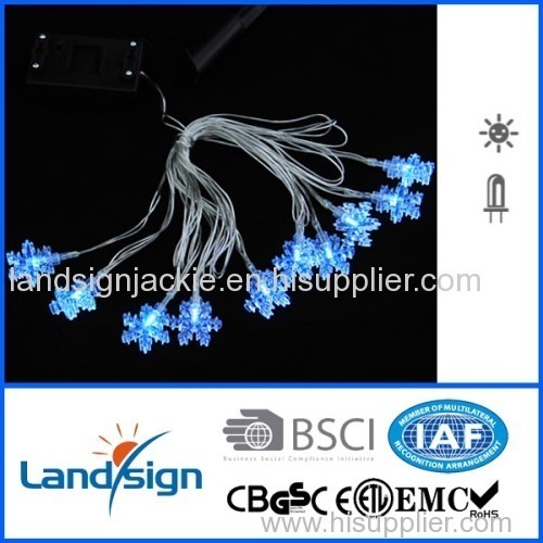 Cixi landsign solar light factory with BSCI and ISO9001 certified solar snow string lights