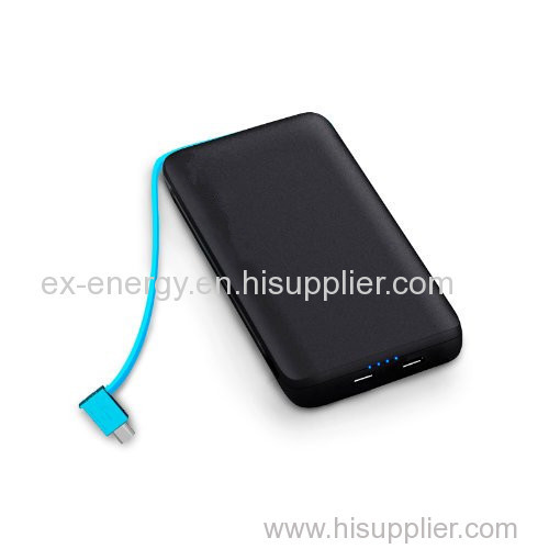 Slim Portable Li-ion Polimer Power Bank Comes with Long Charging Output Line