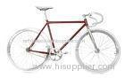 Ladies / Mens White Chromoly Frame Fixed Gear Bikes With CE Certifications