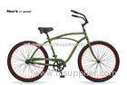 Adult 26 Inch Green Beach Cruiser Bicycles Chain Guard Bike With Taillights