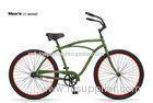Adult 26 Inch Green Beach Cruiser Bicycles Chain Guard Bike With Taillights
