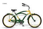 High End Colored Beach Cruiser Bicycles , Steel Frame Single Speed City Bikes
