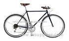 Black Steel Frame 16 Speed Mens City Bike With Stainless Steel Spokes / Nipples