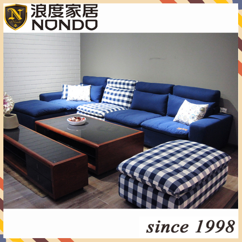 Blue sofa hot sale fabric sofa BX635