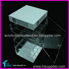 Factory Customize 4-tier Clear Glass E-cigarette Display Stand Counter Display Acrylic Electronic Cigarette Display Case