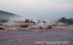 Crawler mobile crusher station aggregate cone transport conveyors